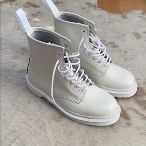 Solid white doc martens
